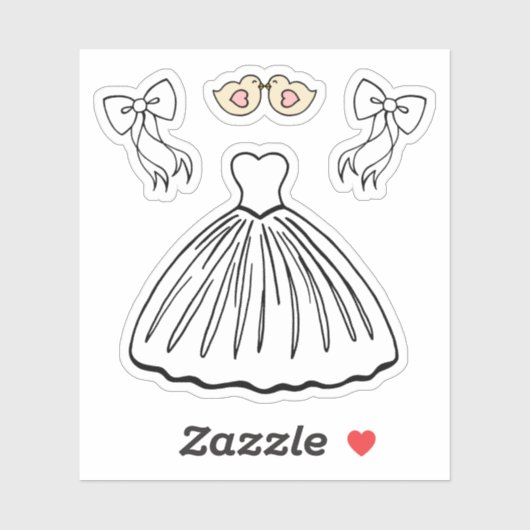 Autocollants pour robe de mariée  (Feuille)