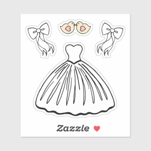 Autocollants pour robe de mariée  (Feuille)