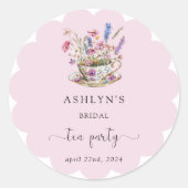 Autocollants pour une Fête de Thé de Mariée Floral (Devant)