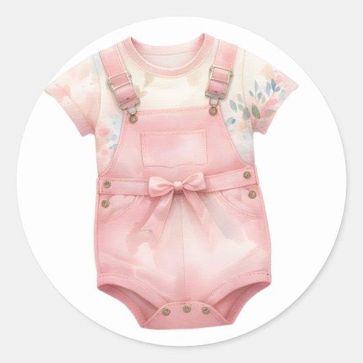 Autocollants pour vêtements bébé rose (Devant)