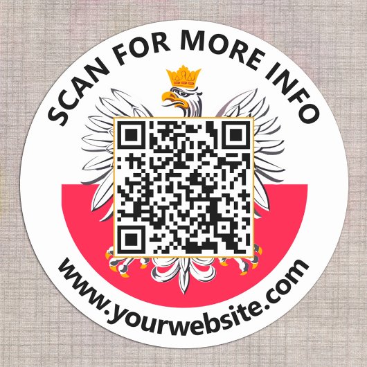 Autocollants QR Code Modernes Pologne, Drapeau Pol