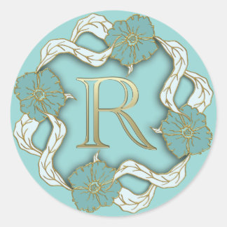 autocollants R initiaux monogramme