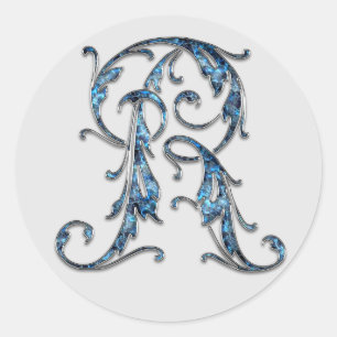 autocollants R initiaux monogramme