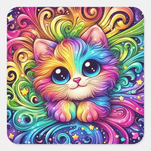 Autocollants Rainbow Kitten (Devant)