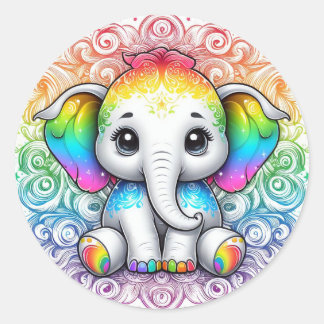 Autocollants Rainbow pour bébé éléphant