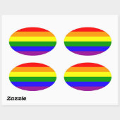 Autocollants Rainbow Pride - ovale (Feuille)