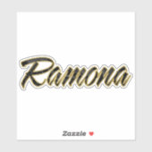 Autocollants Ramona black gold lettering (Feuille)