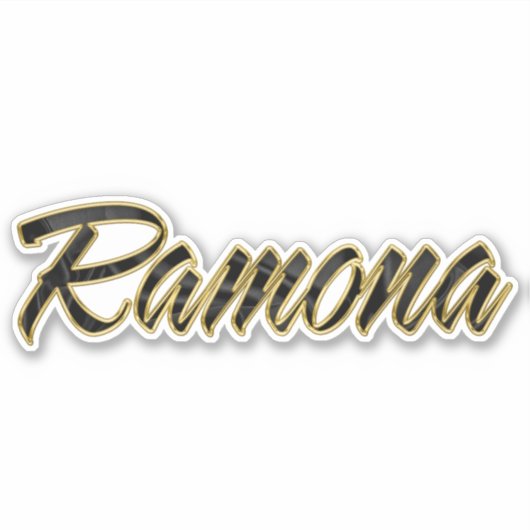 Autocollants Ramona black gold lettering (Devant)