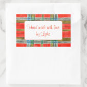 Autocollants Rectangle "Fait Main" MAC BAIN TARTAN (Sac)