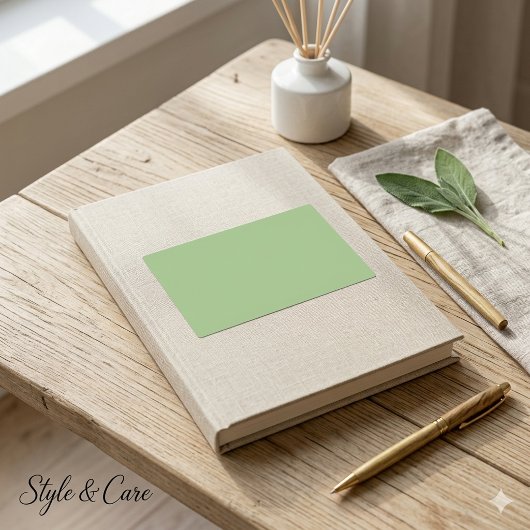 Autocollants Rectangle Vert Sauge Uni