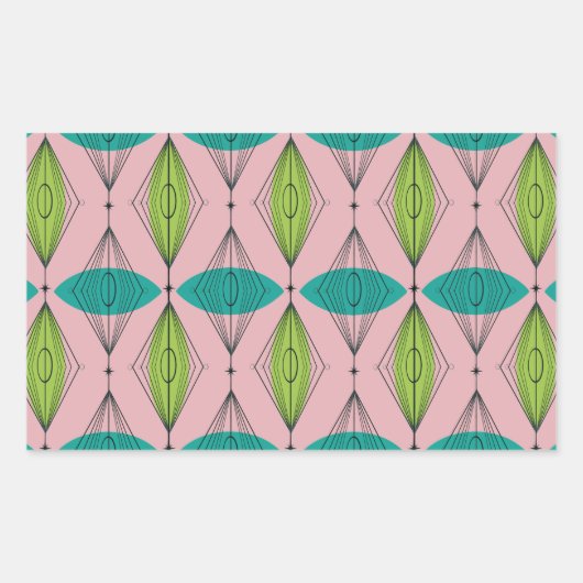 Autocollants rectangulaires à oignon rose atomique (Devant)