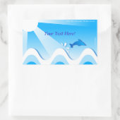 Autocollants rectangulaires Dolphin sea (votre tex (Sac)