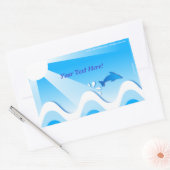 Autocollants rectangulaires Dolphin sea (votre tex (Enveloppe)