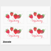 Autocollants rectangulaires fraise (Feuille)
