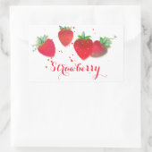 Autocollants rectangulaires fraise (Sac)