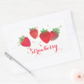 Autocollants rectangulaires fraise (Enveloppe)