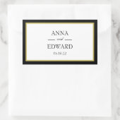 Autocollants rectangulaires Mariée Marié Border Or (Sac)