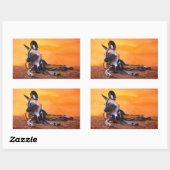 Autocollants rectangulaires pour chien sauvage afr (Feuille)