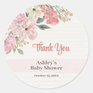 Autocollants Remerciement Baby Shower Étiquettes F
