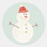 Frosty le bonhomme de neige Étiquette autocollante de Noël carrée