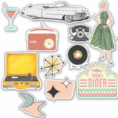 Autocollants rétro du milieu du siècle (Devant)