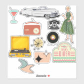 Autocollants rétro du milieu du siècle (Feuille)