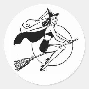 Autocollants Retro Witch