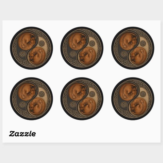 Autocollants Rhodesian Ridgeback Yin‑Yang Celtique (Feuille)