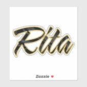 Autocollants Rita Black Gold Lettering (Feuille)