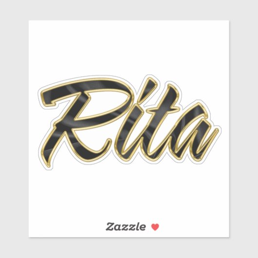Autocollants Rita Black Gold Lettering (Feuille)
