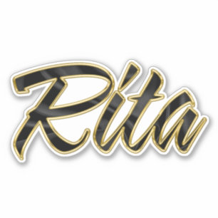 Autocollants Rita Black Gold Lettering