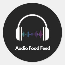 Autocollants ronds Audio Food Feed 