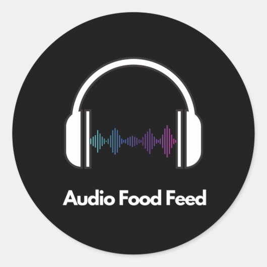 Autocollants ronds Audio Food Feed (Devant)