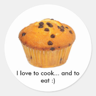 Autocollants ronds avec muffin