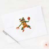 Autocollants ronds blancs grands Grenouille de bas (Enveloppe)
