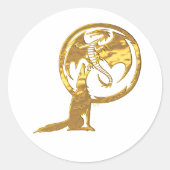 Autocollants ronds blancs Wolf & Dragon or (Devant)