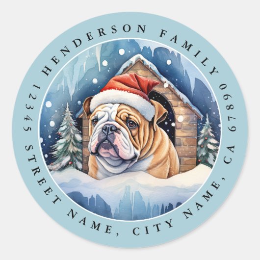 Autocollants ronds Bulldog anglais (Devant)