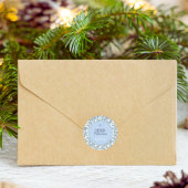 Autocollants Ronds Cadeaux de Noël en Pin Bleu Vin