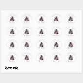 Autocollants ronds classiques de robe noire violet (Feuille)