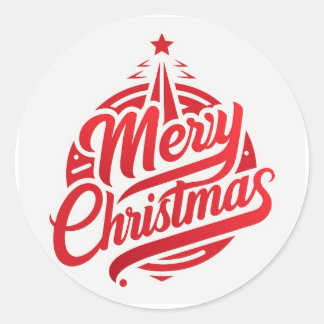 Autocollants Ronds Classiques joyeux Noël