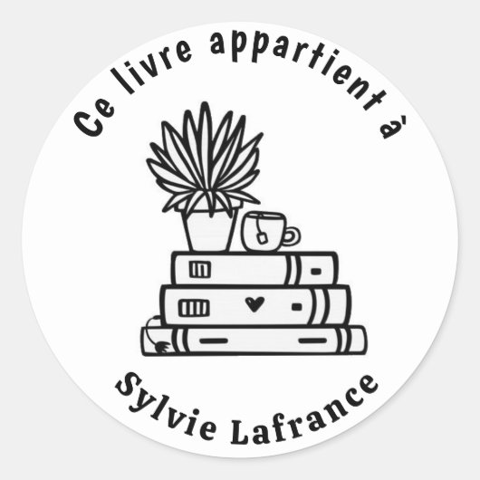 Autocollants ronds classiques livres (Devant)