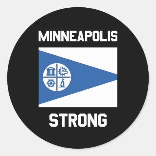 Autocollants Ronds Classiques Minneapolis Strong (Devant)