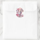 Autocollants ronds classiques. Squelette avec fleu (Sac)