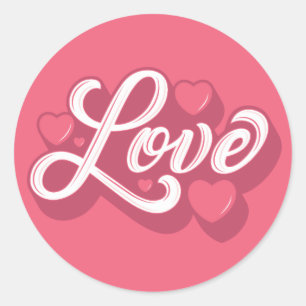Autocollants Ronds Cœur d'Amour