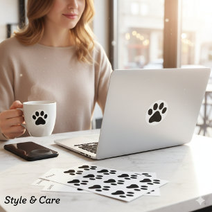 Autocollants ronds créatifs de patte de animal fam