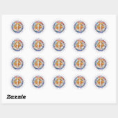 Autocollants ronds croisés (Feuille)