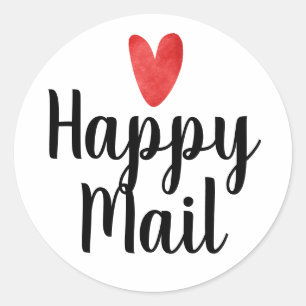 Autocollants ronds d'affaires de courrier heureux