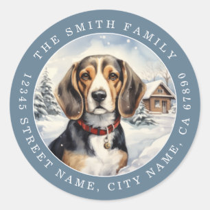 Autocollants ronds de chien Beagle
