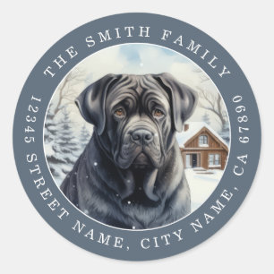 Autocollants Ronds de Chien Mastiff Anglais