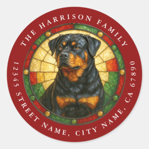 Autocollants ronds de chien Rottweiler